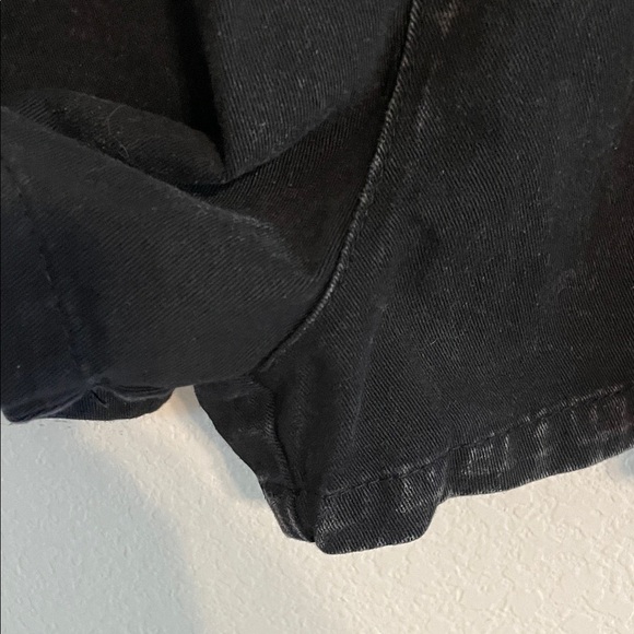 Women’s Black Ballon Sleeve Denim Romper with Belt Extra Large Causal Cotton - Picture 8 of 16